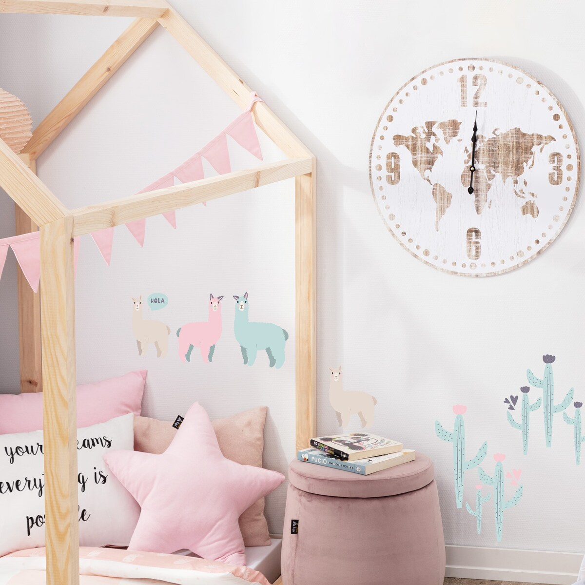 Zestaw naklejek Sweet Lama, 130x70 cm