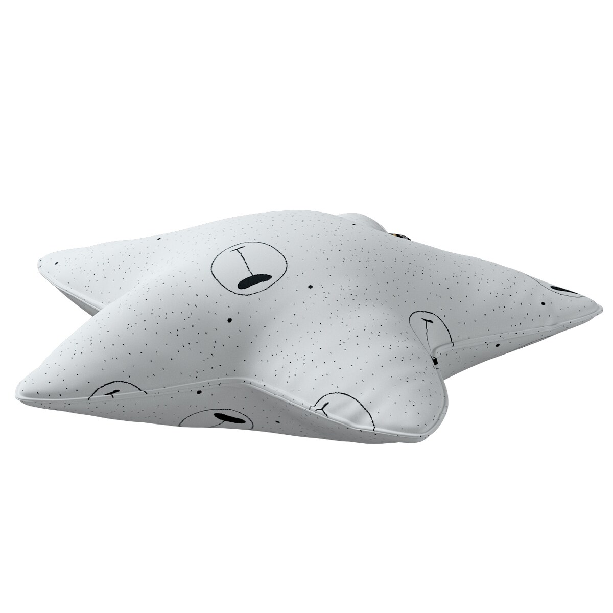 Poduszka Lucky Star, ecru-czarny, 52x15x52cm, Magic Collection