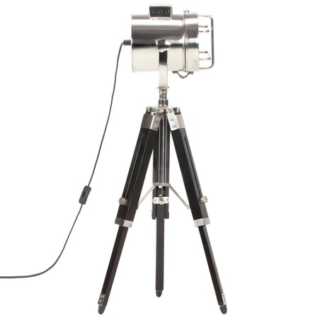 vidaXL Lampa podłogowa na trójnogu, czarna, lite drewno mango, 69 cm