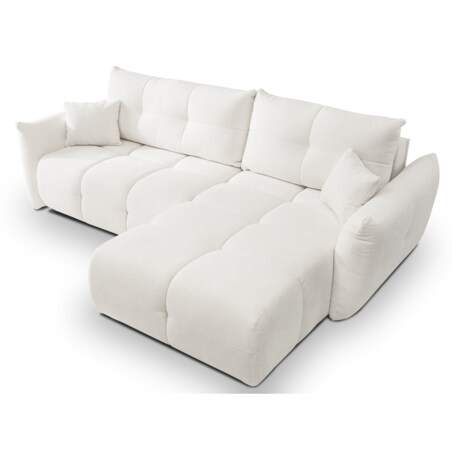 Narożnik z funkcją spania do salonu BOSE, prawostronny, śmietankowy