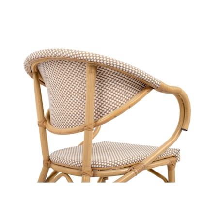 Krzesło CAFE BISTRO PARIS ARM jasnobrązowe rattan