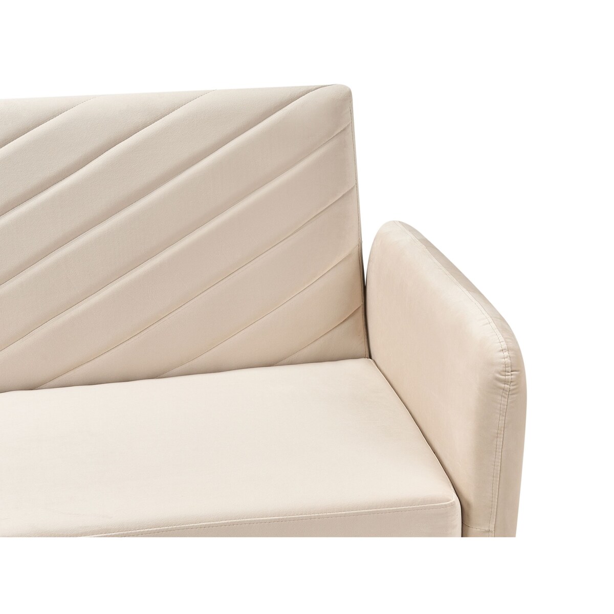 Sofa rozkładana SENJA Welur Beżowy dla 3 osób