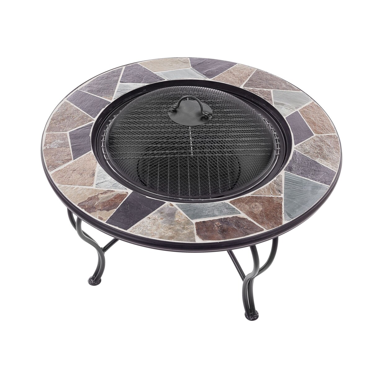 Palenisko ogrodowe z grillem stalowe wielokolorowe EREBUS