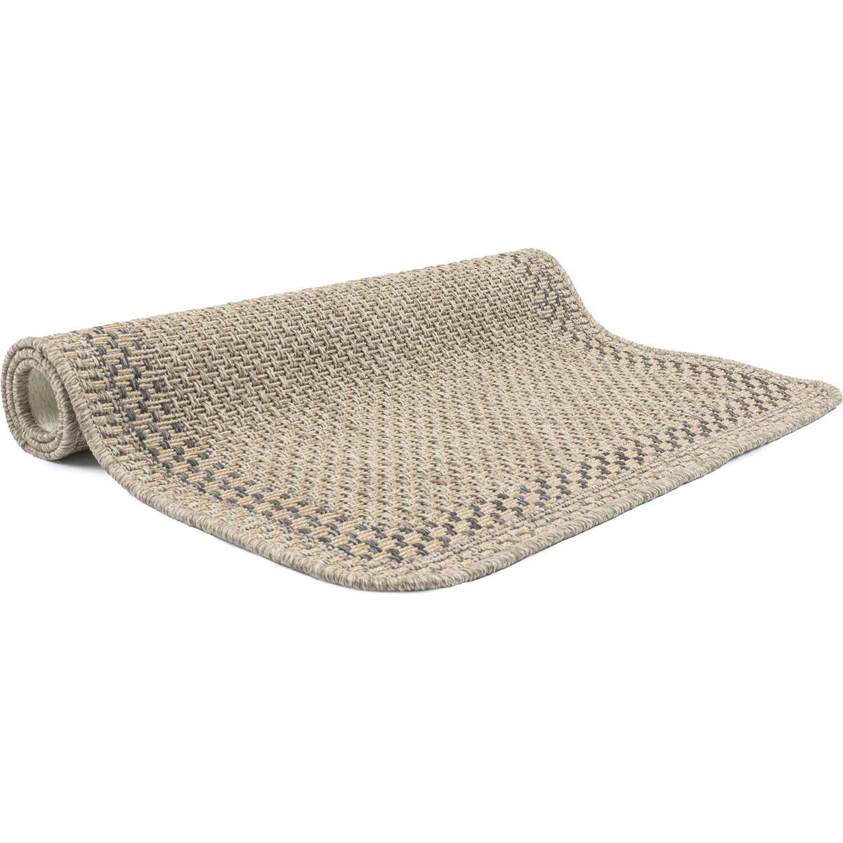 Chodnik płasko tkany Roma 68x114 cm Kratka Beżowy