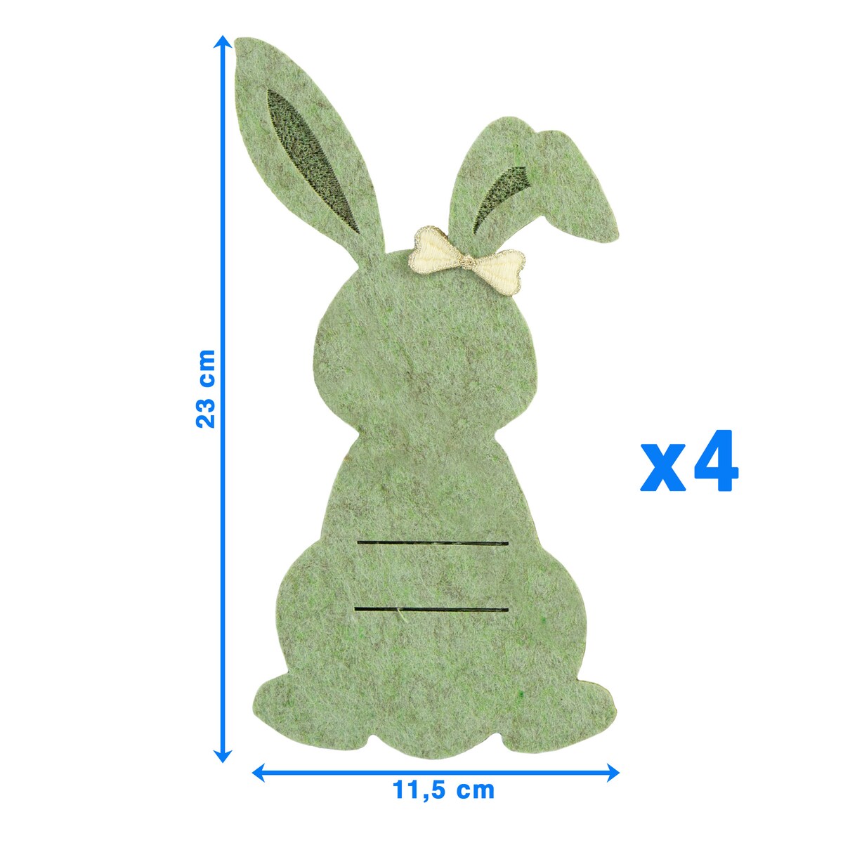 Kieszonka Etui Na Sztućce Wielkanocna Zajączek Filcowa Dekoracyjna Ozdobna Zielona