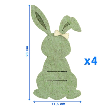 Kieszonka Etui Na Sztućce Wielkanocna Zajączek Filcowa Dekoracyjna Ozdobna Zielona