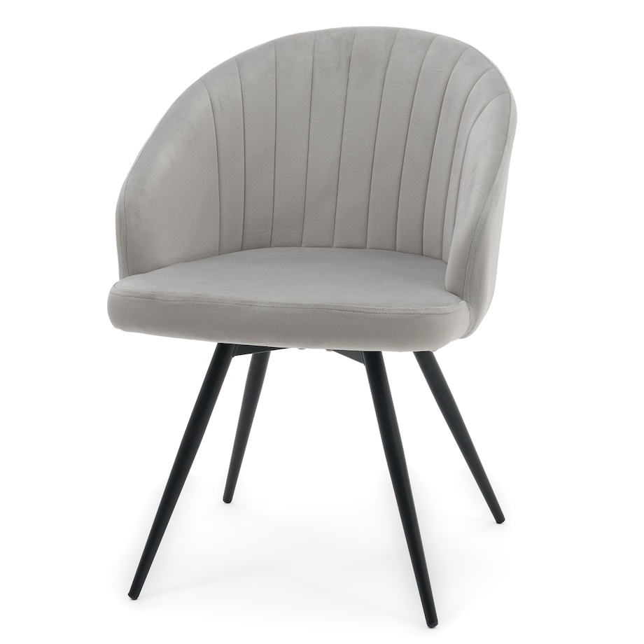 Krzesło tapicerowane obrotowe welurowe do salonu MODENA jasnoszare