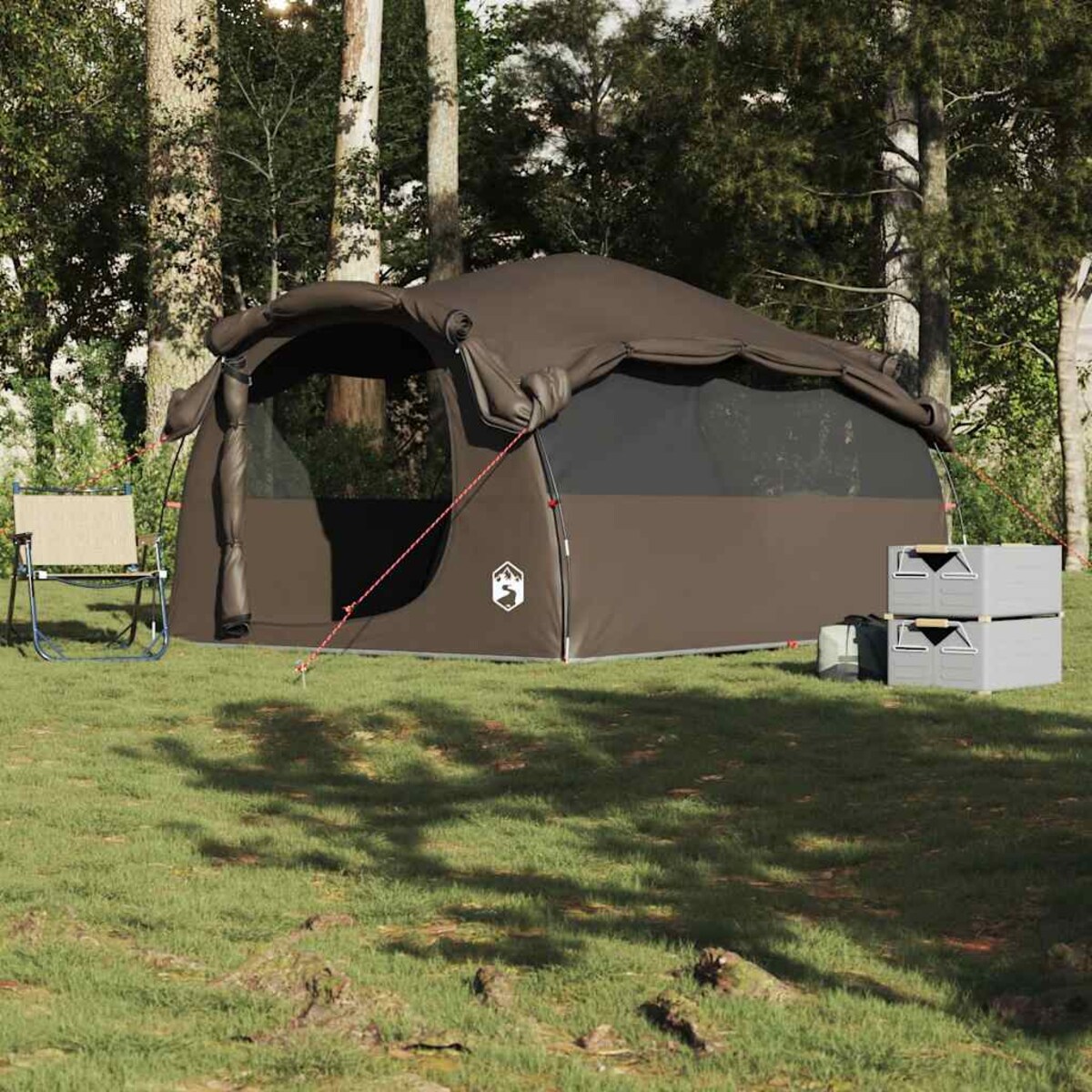 vidaXL Namiot rodzinny, tunelowy, 6-os., brązowy, wodoszczelny