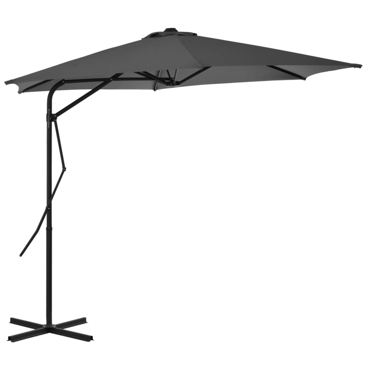 vidaXL Parasol ogrodowy na słupku stalowym, 300 cm, antracytowy