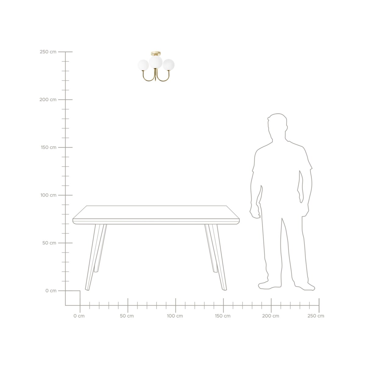 Lampa 3-punktowa szklana biała SHIRE