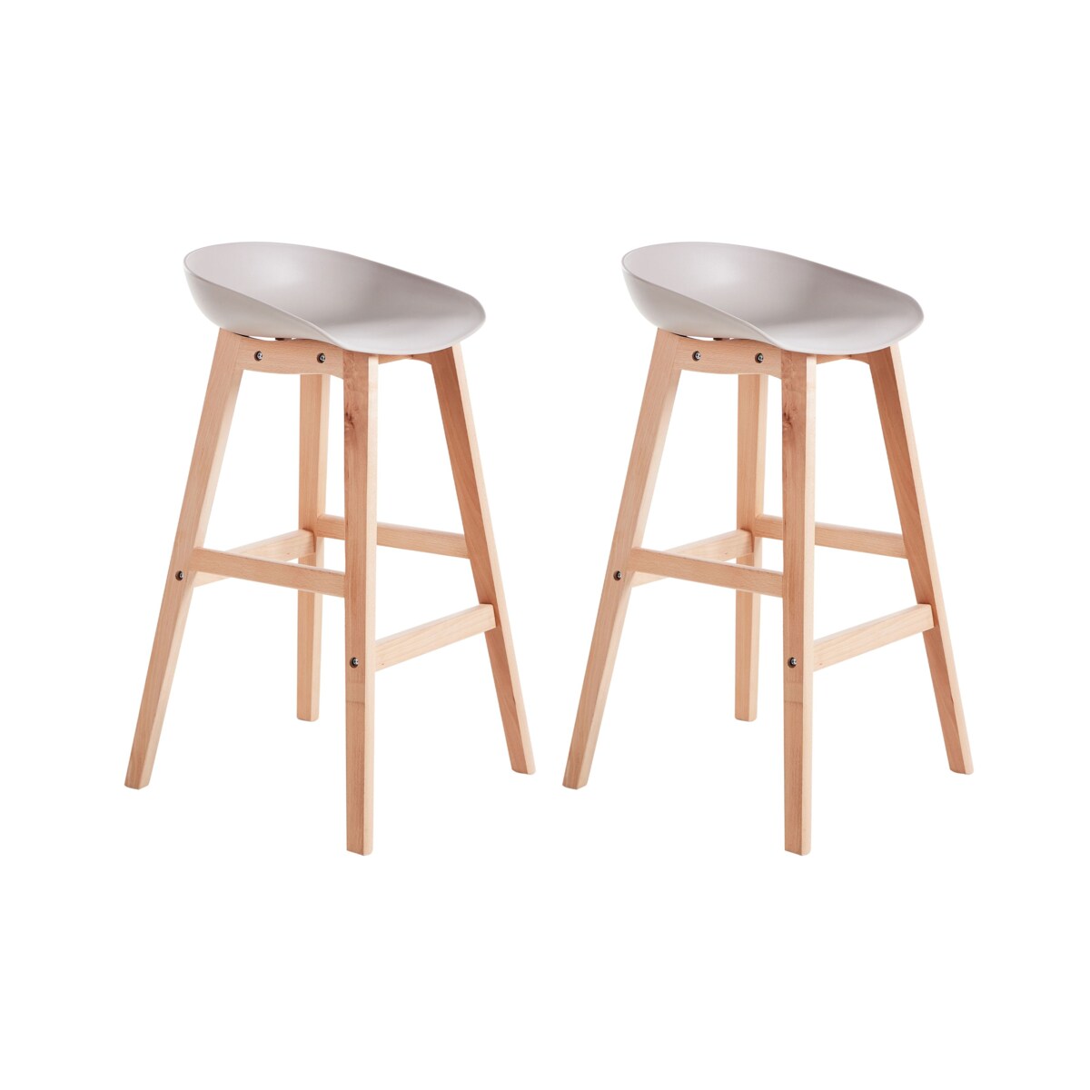 Zestaw 2 krzeseł barowych MICCO Beżowoszary