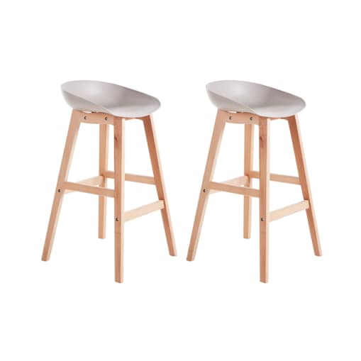 Zestaw 2 krzeseł barowych MICCO Beżowoszary