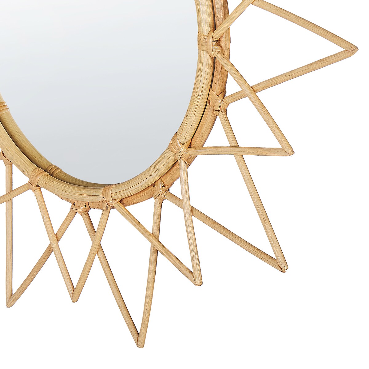 Lustro ścienne AROEK 61 cm 61 cm Rattan Naturalny