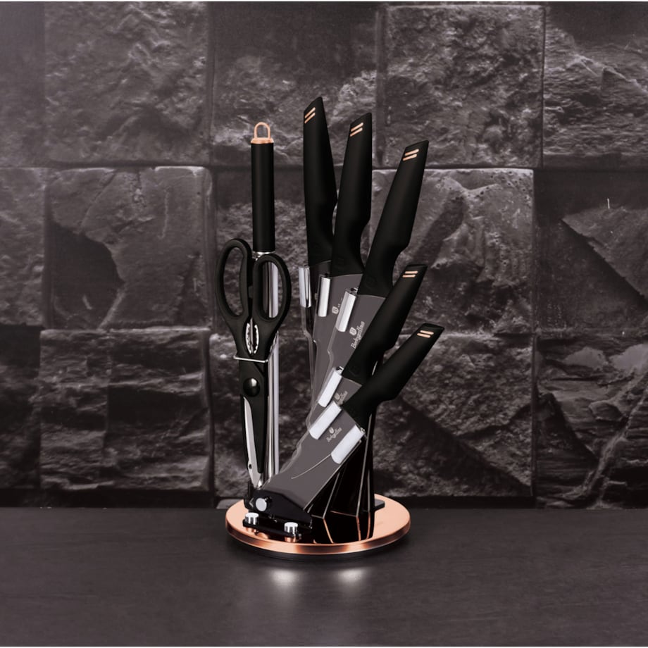 Zestaw noży 8 elementów komplet noże BERLINGER HAUS Black Rosegold