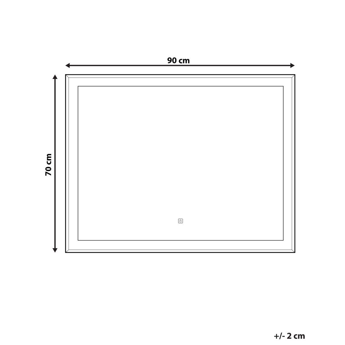 Lustro ścienne LED 90 x 70 cm srebrne ARGENS