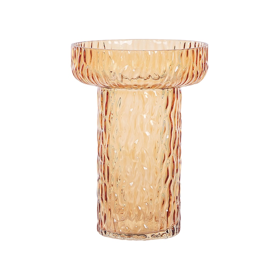 Wazon na kwiaty szklany 20 cm pomarańczowy PLATANIA