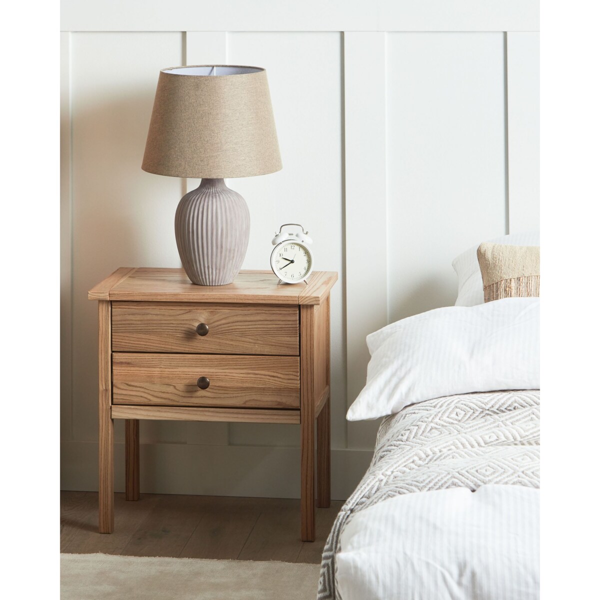 Szafka nocna 2 szuflady Drewno Jasne drewno SALTON