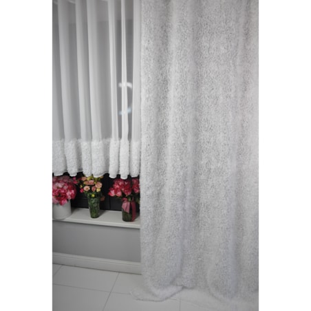 zasłona "lumiere 3d" z szyfonu biała | 140x250 przelotki