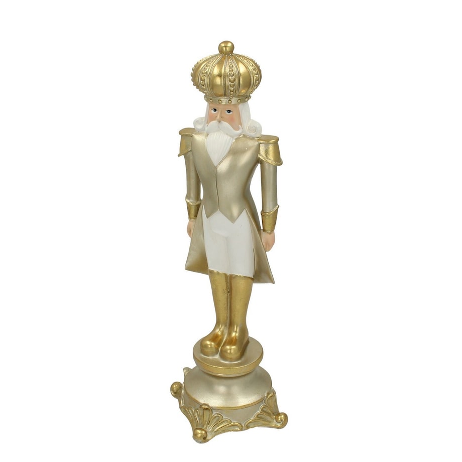 Figurka Dziadek do orzechów 42cm gold boże narodzenie, święta, świąteczne, biały-złoty, 15 x 15 x 42 cm