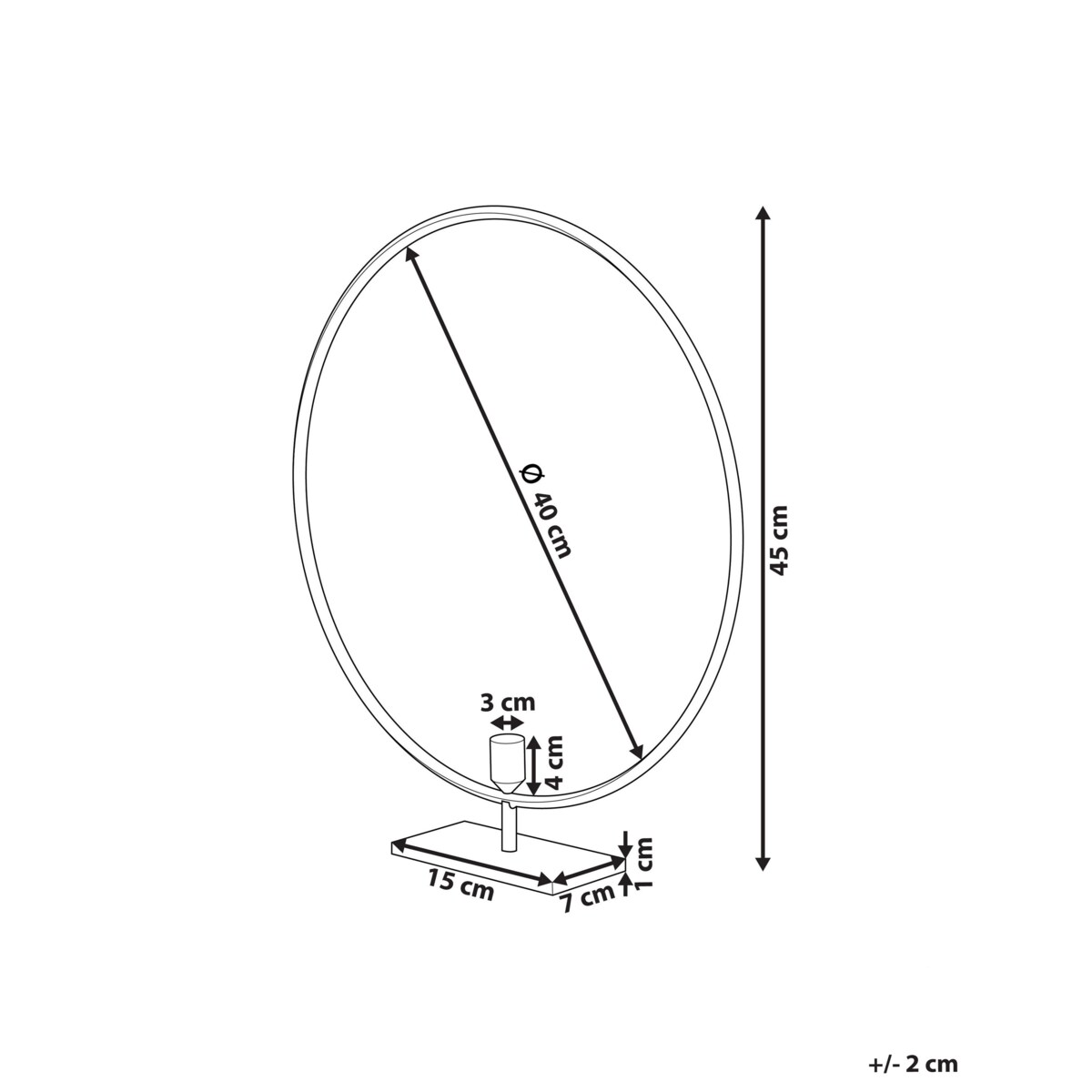 Świecznik metalowy 45 cm złoty SERAM