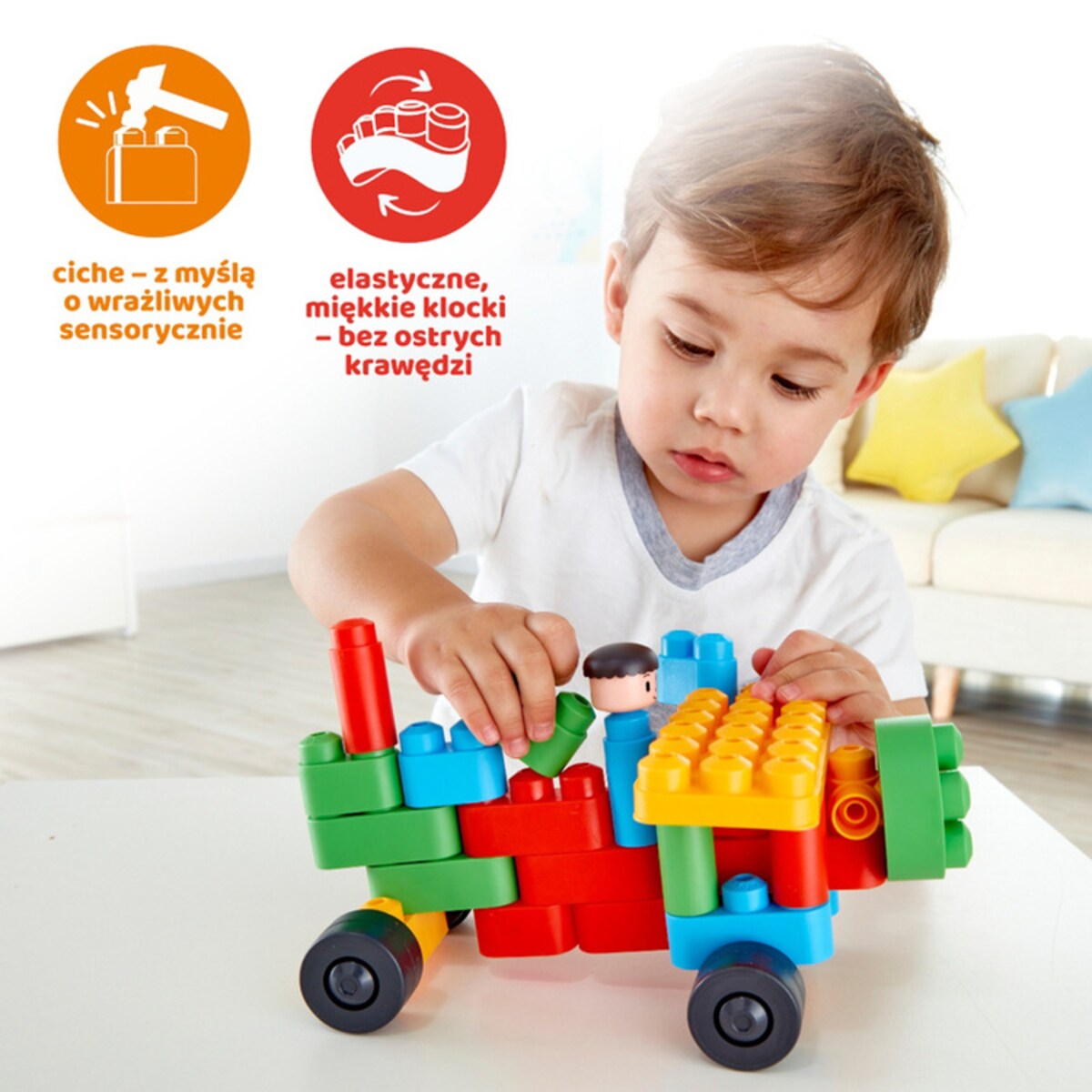 Miękkie Klocki Konstrukcyjne Kreatywny Zestaw Startowy 25 el. 18m+ PolyM