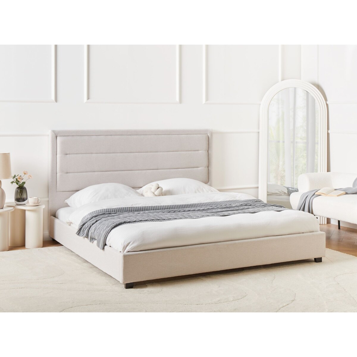 Łóżko ROUEN 180 x 200 cm Jasnobeżowy