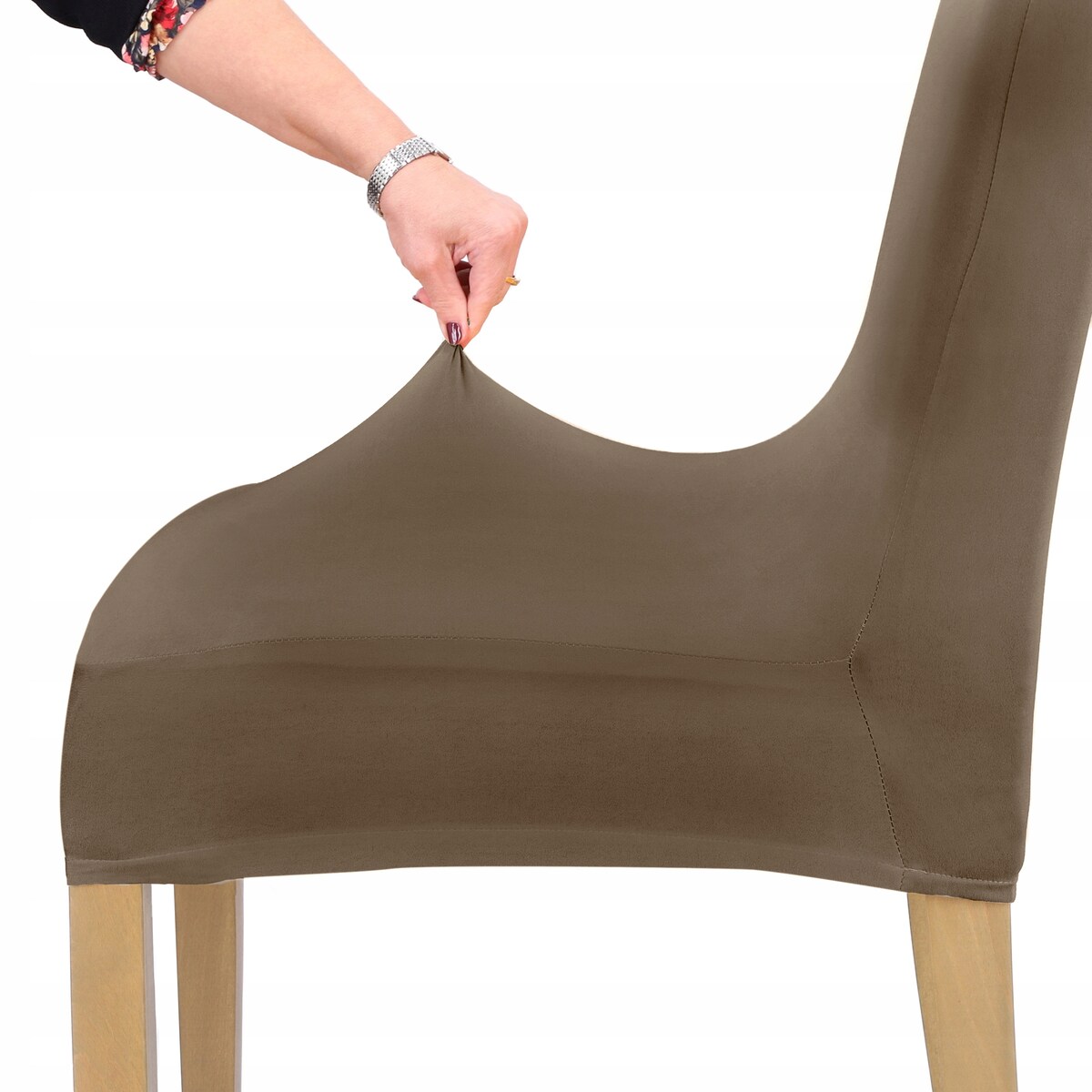 POKROWIEC NA KRZESŁO KAKAOWY BRĄZ ELASTYCZNY [21C1]