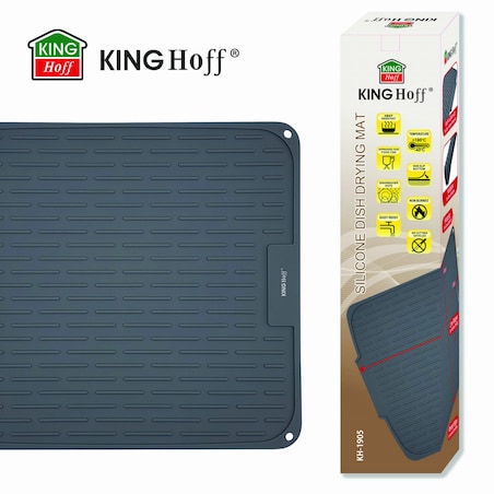 Mata do suszenia naczyń silikonowa 46x40cm szara KINGHOFF