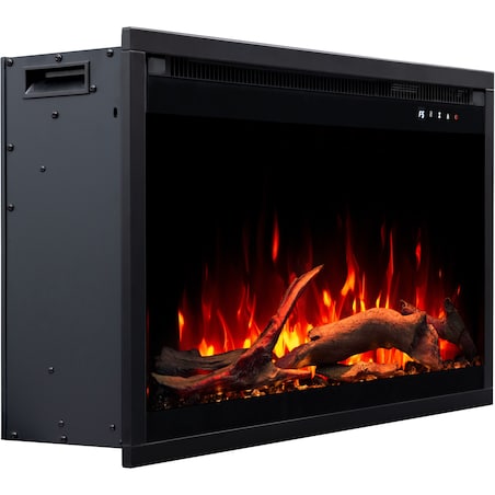 Wkład elektryczny AFLAMO 3D - do zabudowy - 75x45x20 cm - kominek LED z funkcją grzania 750/1500 W