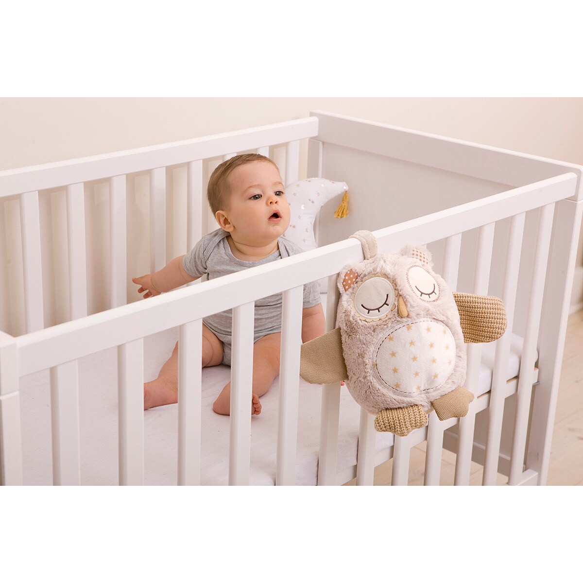 Szumiąca sowa z czujnikiem dźwięku i pozytywką - Cloud b® Nighty Night Owl Smart Sensor™