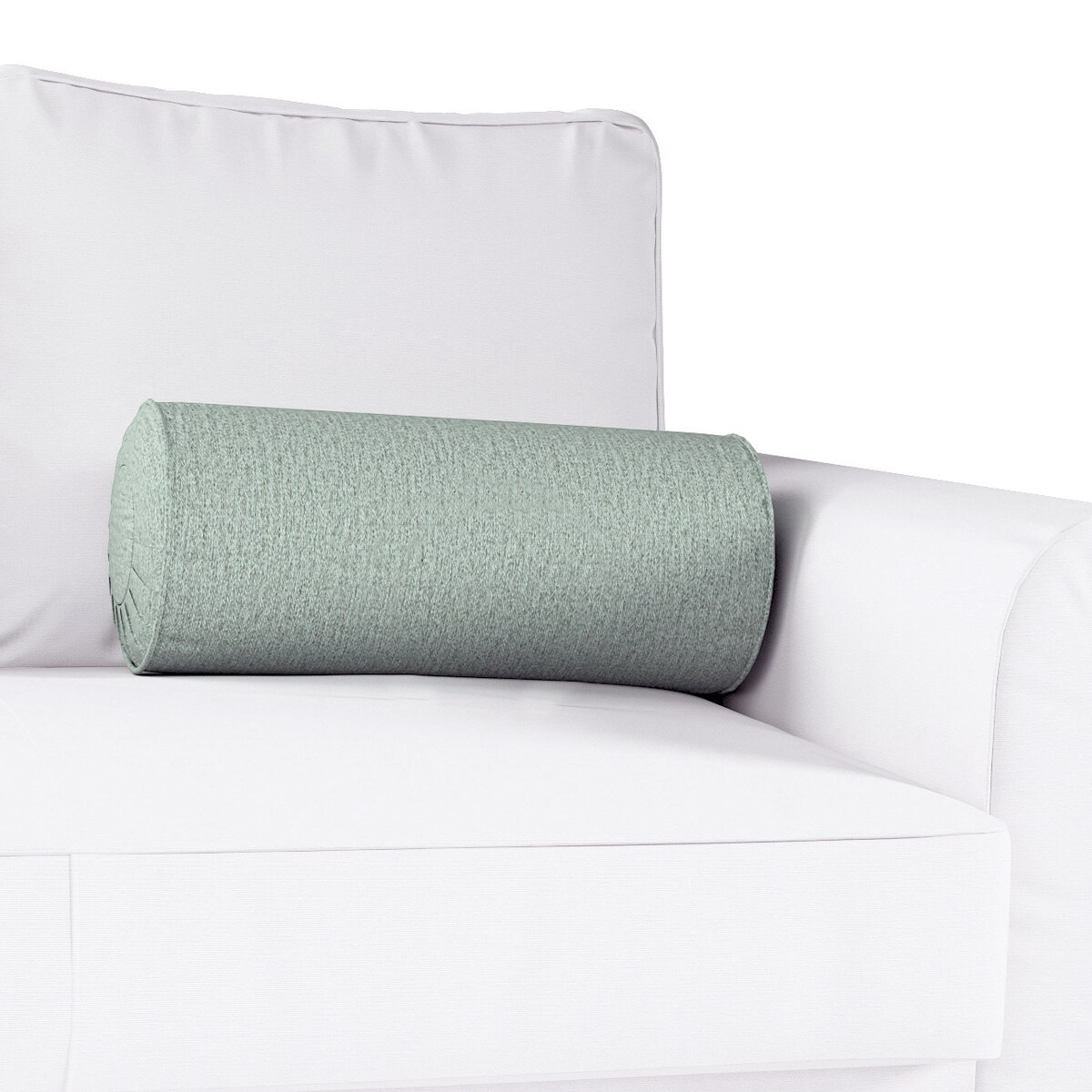 Poduszka wałek z zakładkami, beżowo-eukaliptusowy, Ø20 x 50 cm, Madrid