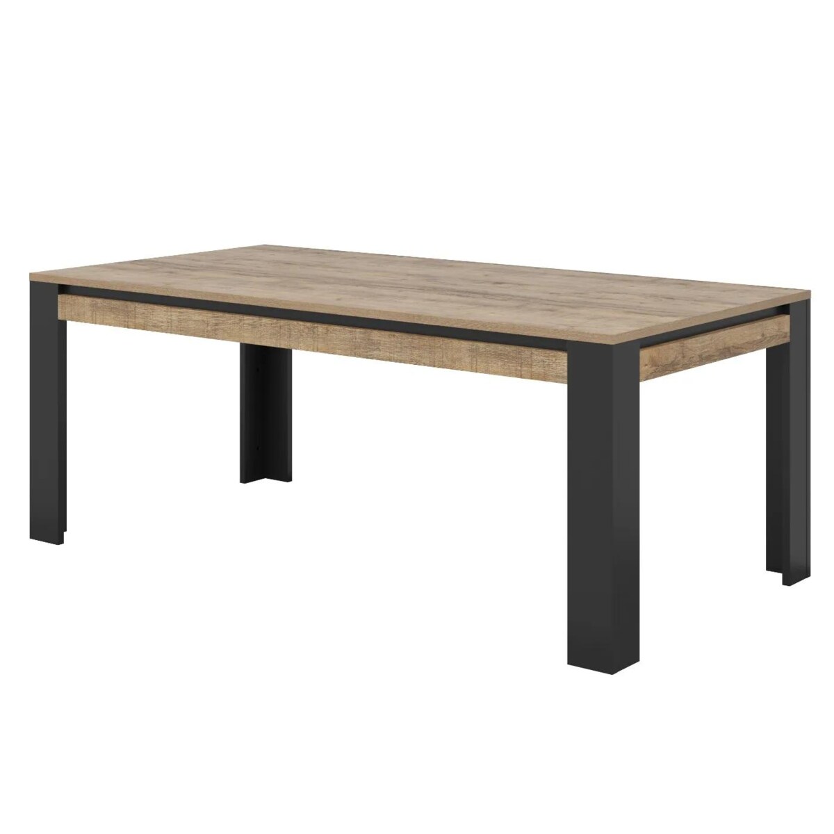 Stół prostokątny DADES 195x100 dąb samdal/czarny mat