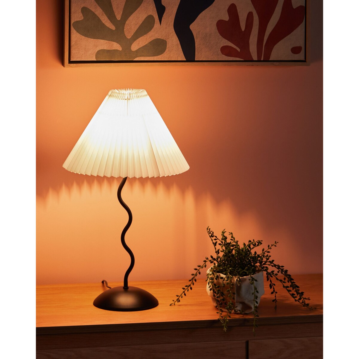 Lampa stołowa metalowa czarna z białym JIKAWO