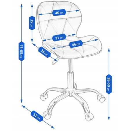 Krzesło biurowe obrotowe ENDO welur różowe