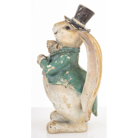 Dekoracja - korpulentny królik 22x13x12 cm DŁUGOUCHY