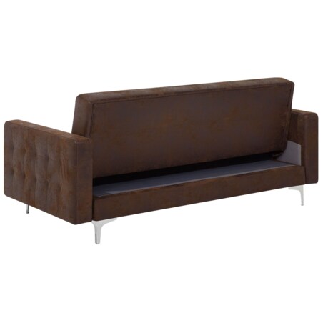 Zestaw wypoczynkowy 5-osobowy ekoskóra brązowy ABERDEEN