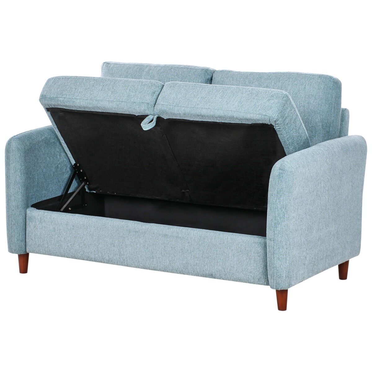 Sofa 2-osobowa z pojemnikiem niebieska MARE