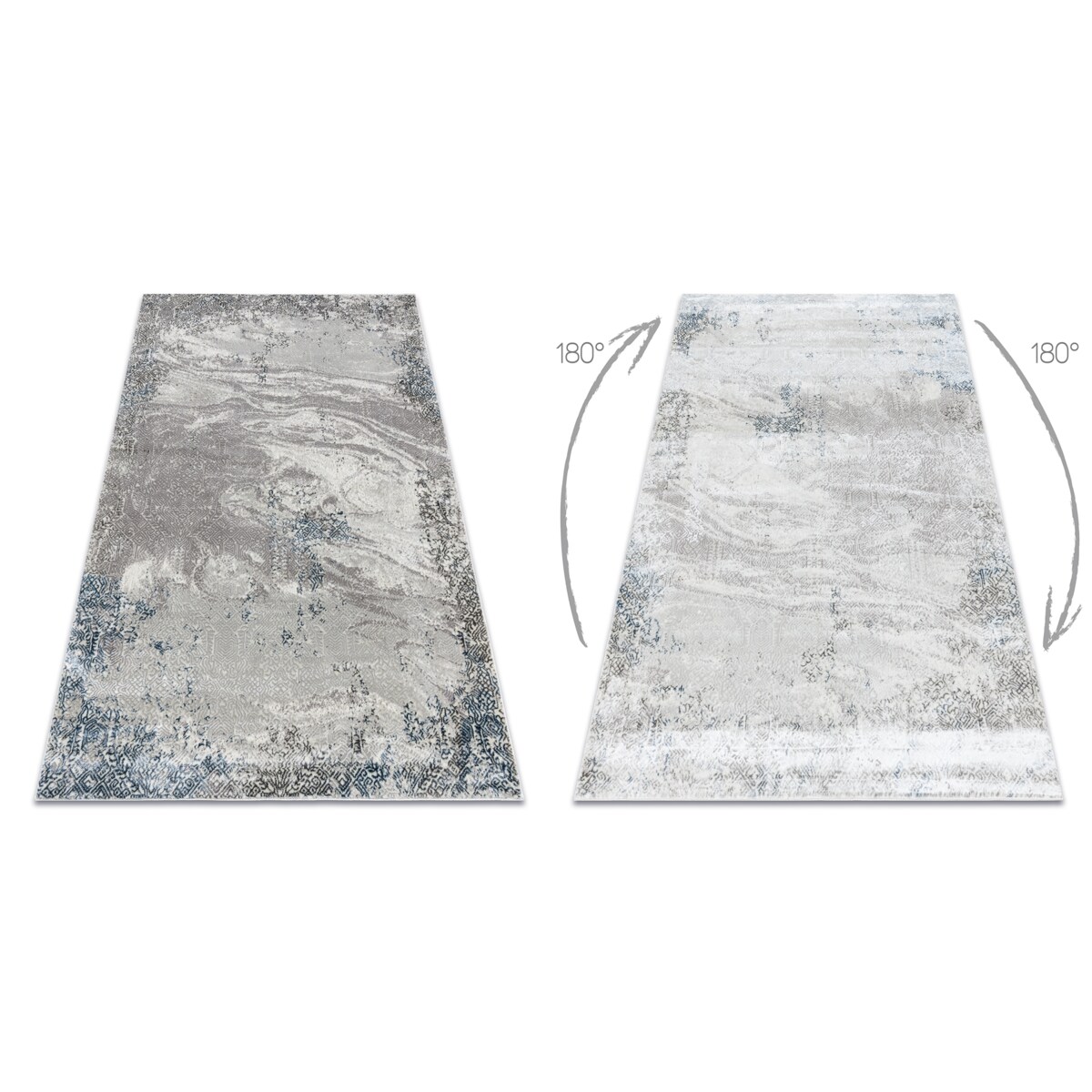 Dywan BLISS Z198AZ221 krem / niebieski - 180x270 cm