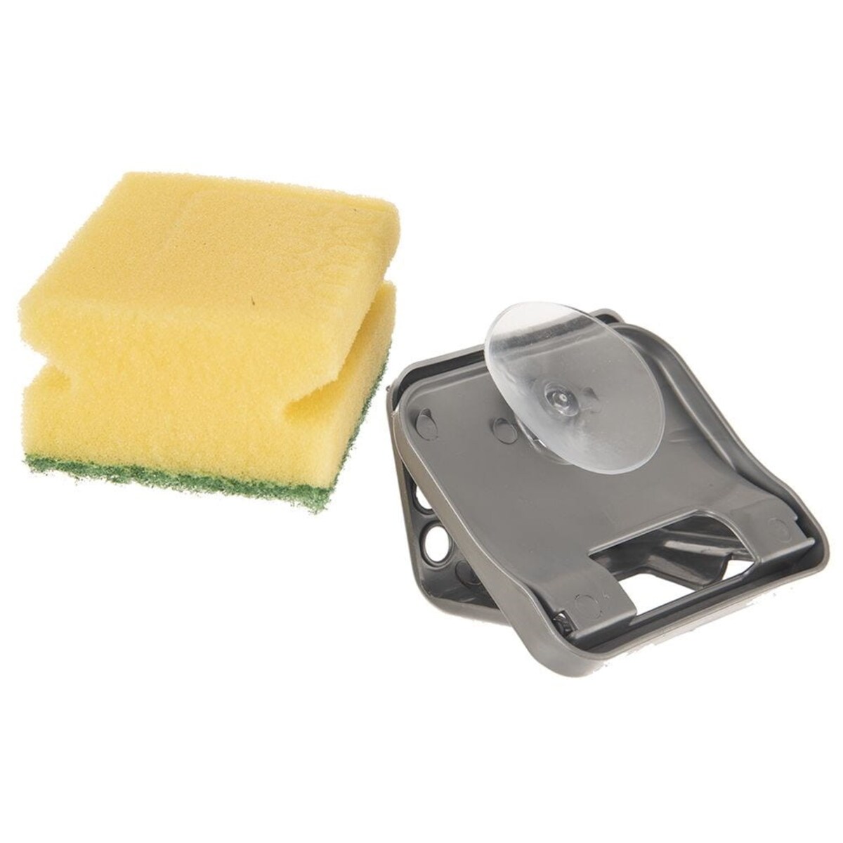 Uchwyt Kuchenny na Gąbkę do Naczyń Szary Wieszak Ociekacz z Przyssawką