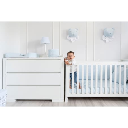 Pojemnik okrągły pikowany błękitny