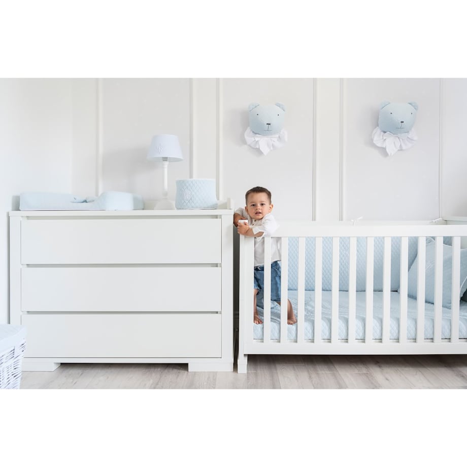 Pojemnik okrągły pikowany błękitny