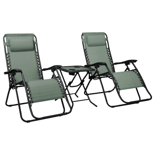 Zestaw leżaków ogrodowych Delux zielony z czarną ramą