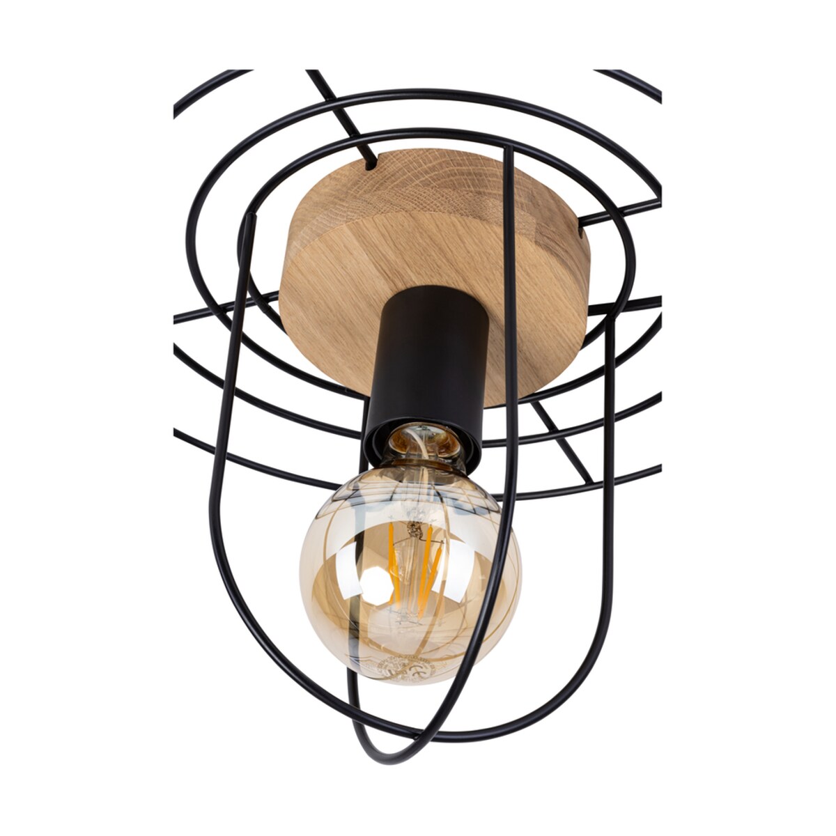 Drewniana Lampa Sufitowa BRITOP Lighting 1xE27 Max.60W Dąb Olejowany FSC z Dodatkiem Czerni, Polski Producent, 1szt.