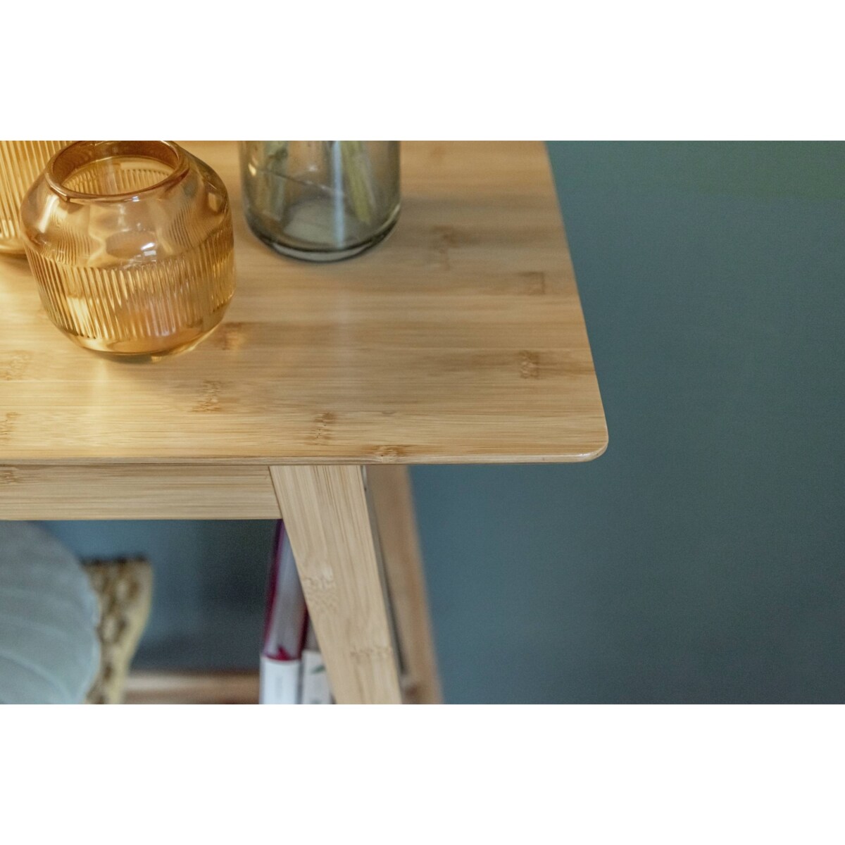 Bambusowa konsola z półką, 80 x 76 x 30 cm, Kona, WENKO