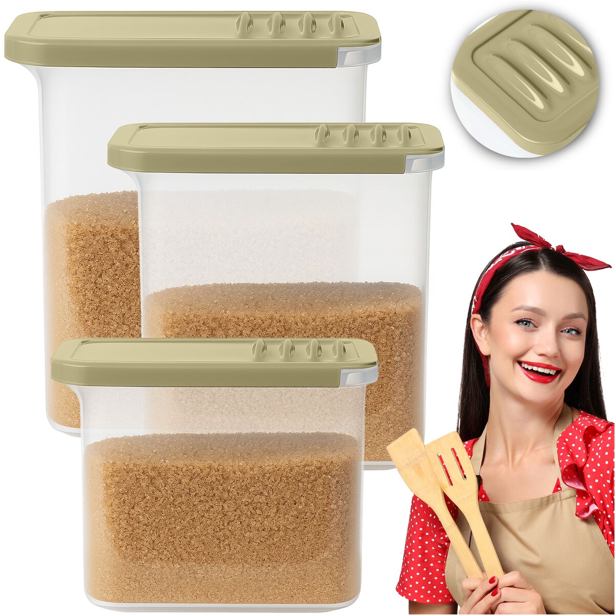 Pojemniki Dozowniki Shark Transparentne Zestaw 3 szt.