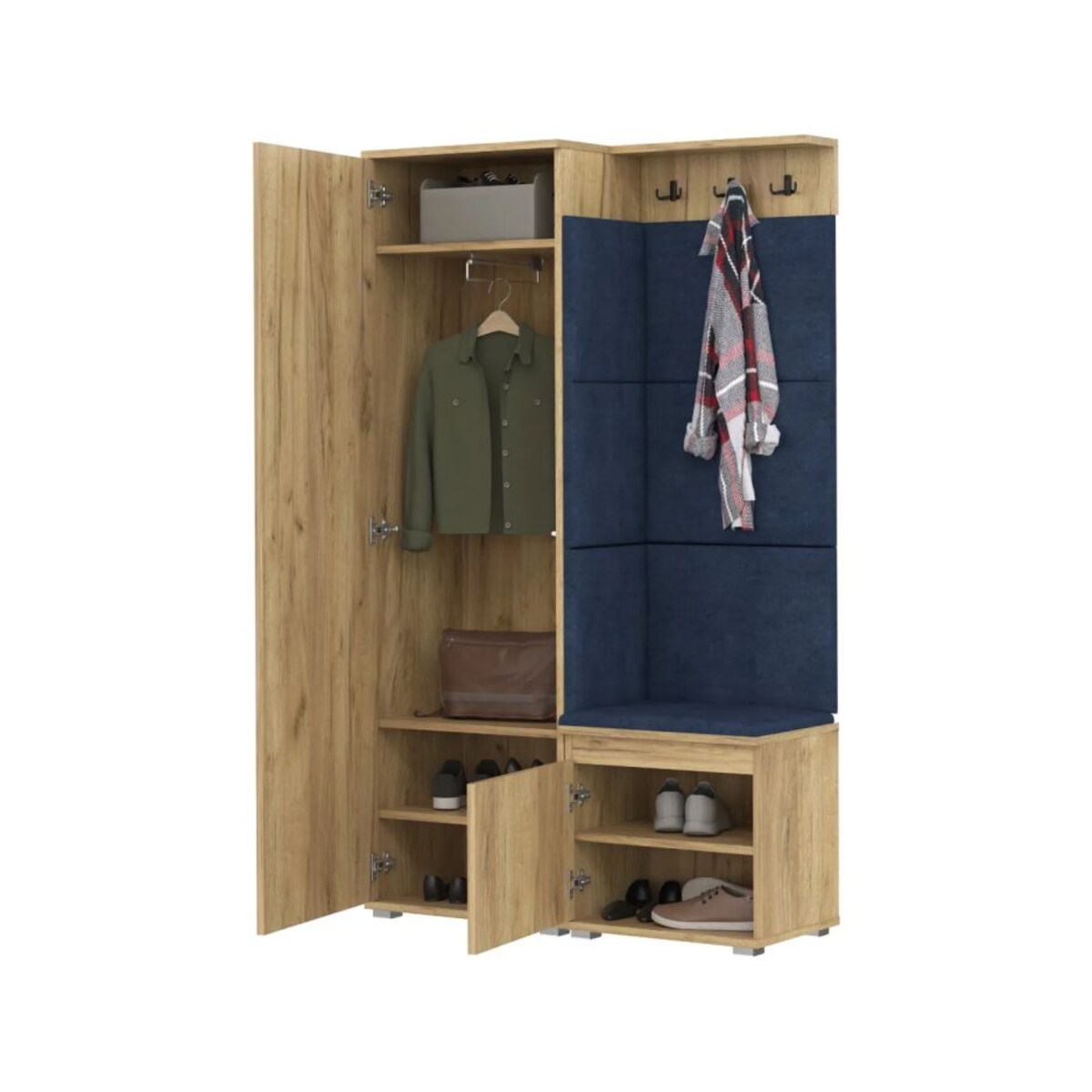 Garderoba do przedpokoju SINGAPUR 104 dąb craft/granatowy