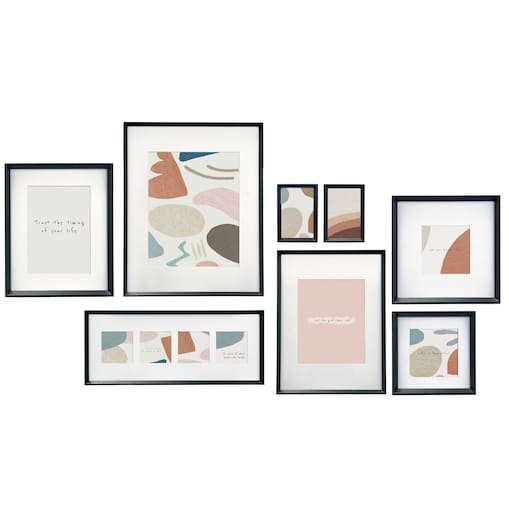 Ramki na zdjęcia na ścianę MURAL, 8 ramek różnej wielkości