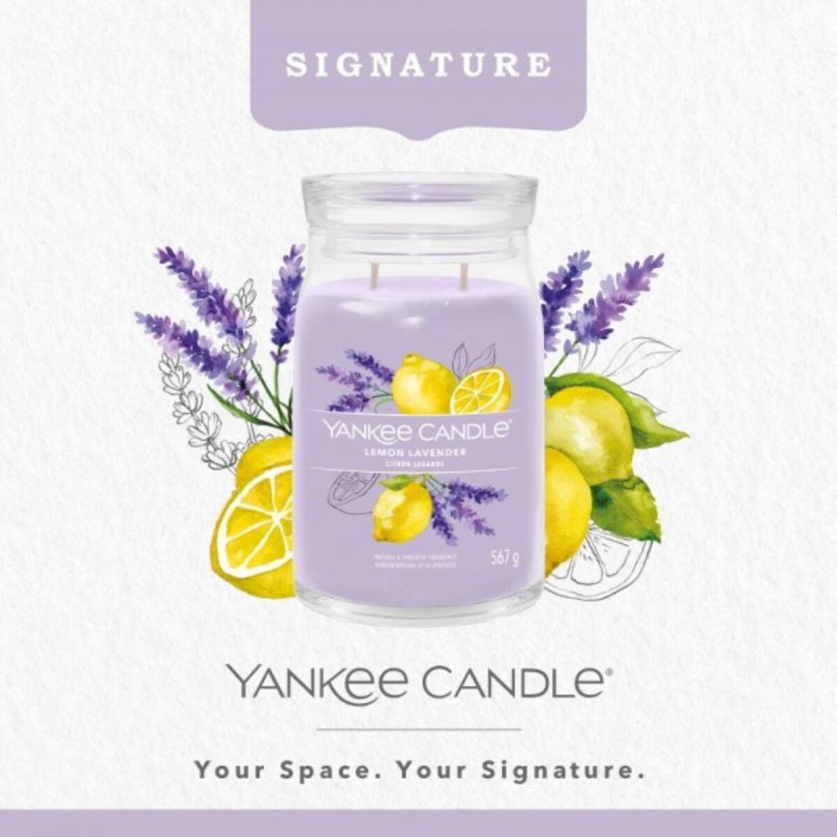 YC SIGNATURE – Świeca duża LEMON LAVENDER
