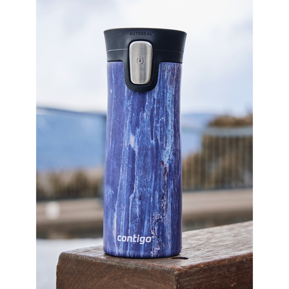 Zestaw kubków termicznych Contigo Pinnacle Couture 420ml - Blue Slate + Blonde Wood