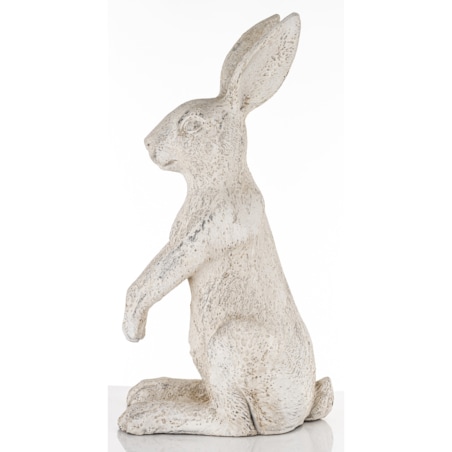 Dekoracja - duży siedzący królik 61x22x32 cm SZAREK